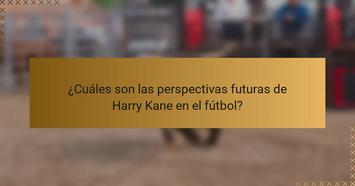 ¿Cuáles son las perspectivas futuras de Harry Kane en el fútbol?